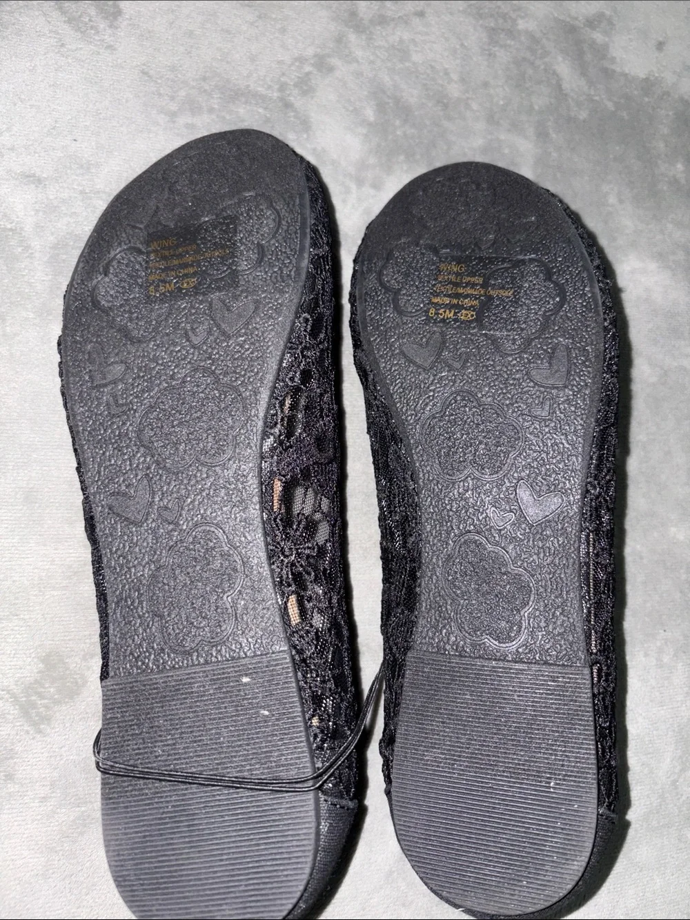 pop Black Lace Ballet Flats - Women's Slip-On Loafers